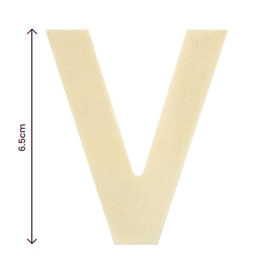 Small Wooden Letter V 6.5cm image number 4