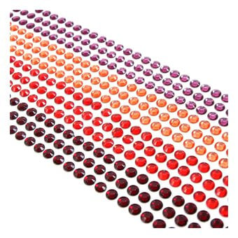 Mixed Red Adhesive Gems 6mm 504 Pack