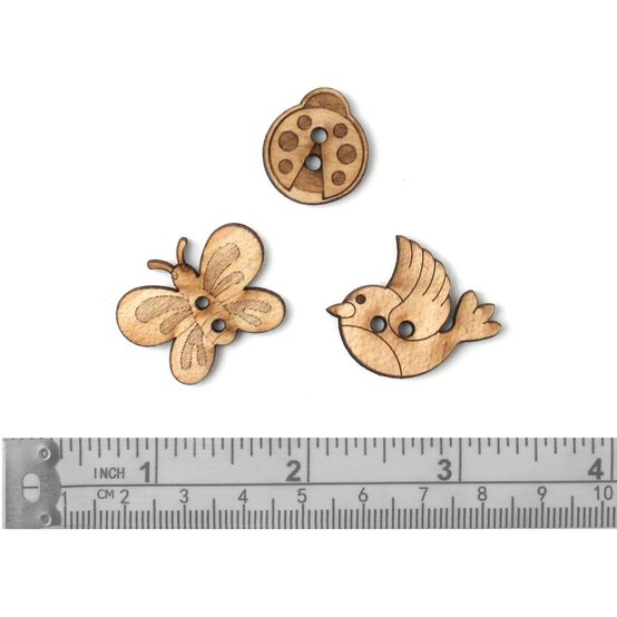 Trimits Wooden Flutter Buttons 6 Pieces image number 3