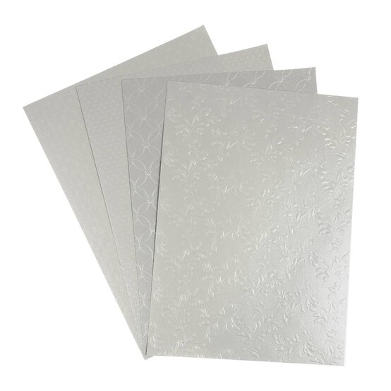 Embossed Silver Card Pack A4 12 Sheets image number 3