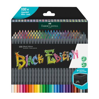 Faber-Castell Assorted Black Edition Colour Pencils 100 Pack 