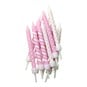 Light Pink Dot and Stripe Candles 12 Pack image number 1