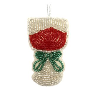 Hanging Beaded Glass Decoration 10cm