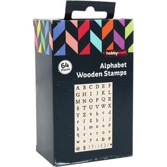 Typewriter Alphabet Wooden Stamp Set 60 Pieces image number 4
