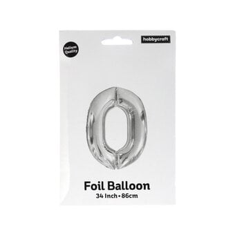 Extra Large Silver Foil Number 0 Balloon image number 3