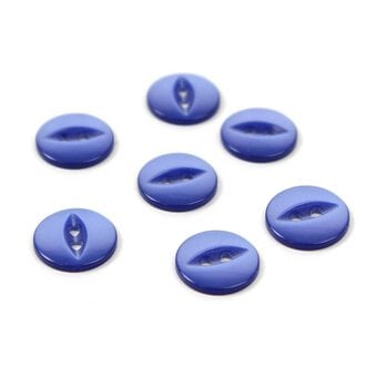 Hemline Royal Blue Basic Fish Eye Button 8 Pack