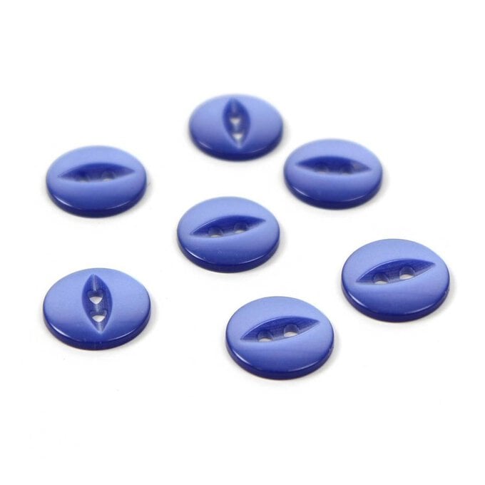 Hemline Royal Blue Basic Fish Eye Button 8 Pack image number 1