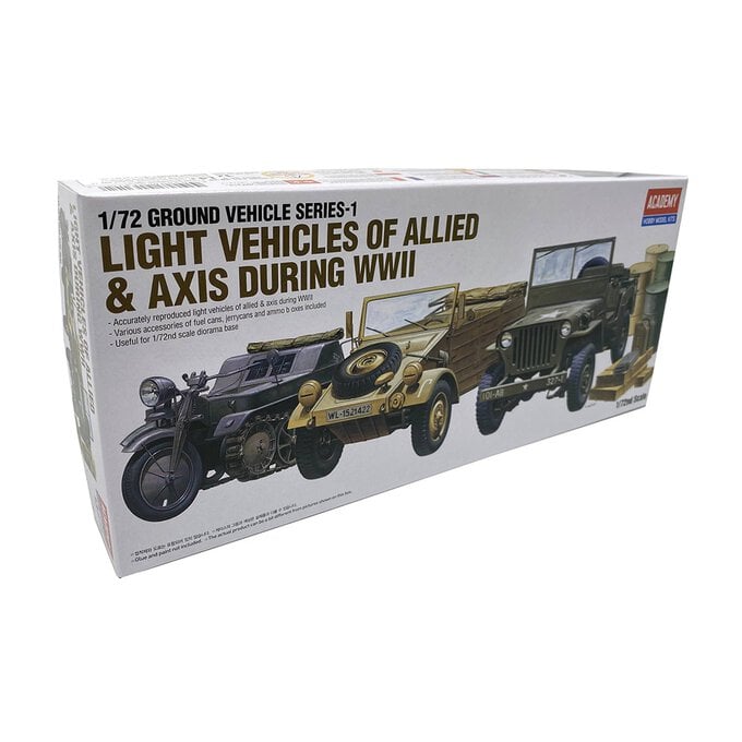 Academy WWII Light Vehicles of Allied and Axis Model Kit 1:72 image number 1