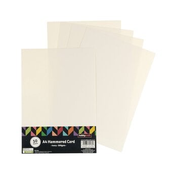 Ivory Hammered Card A4 10 Pack