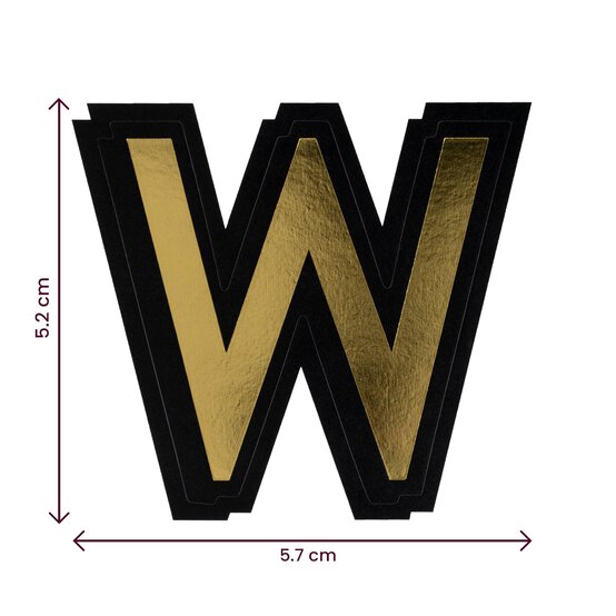 Black and Gold Vinyl Letter W Sticker 5cm image number 4