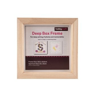 Light Wood Deep Box Frame 15cm x 15cm image number 2