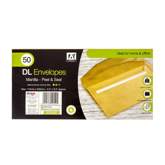 DL Manilla Envelopes 50 Pack image number 5