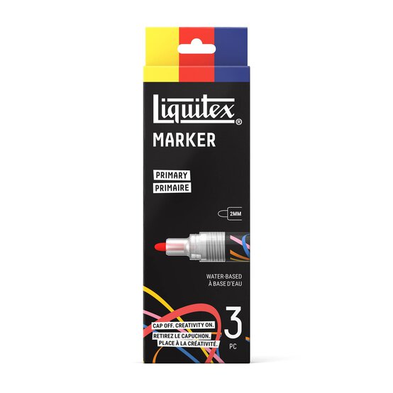 Liquitex Primary Markers 2mm 3 Pack image number 1