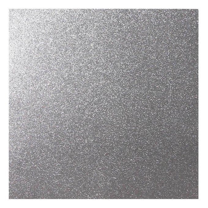 Light Silver Biodegradable Glitter Card Sheet 12 x 12 Inches image number 1