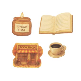 Autumn Bookshop Card Toppers 4 Pack