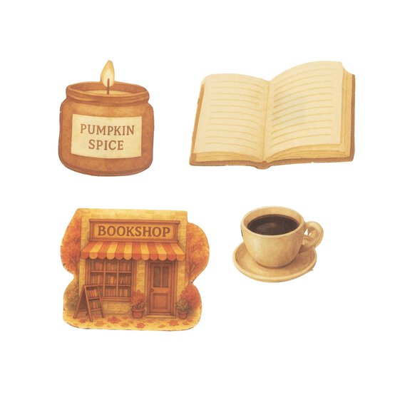 Autumn Bookshop Card Toppers 4 Pack image number 1