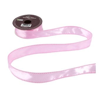 Pale Pink Wire Edge Satin Ribbon 25mm x 3m image number 2