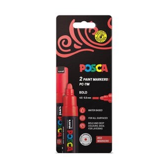 Uni-ball Posca Red PC-7M Marker Pens 2 Pack