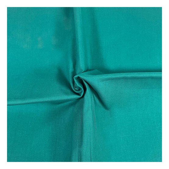 Dark Cyan Organic Premium Cotton Fabric by the Metre image number 1