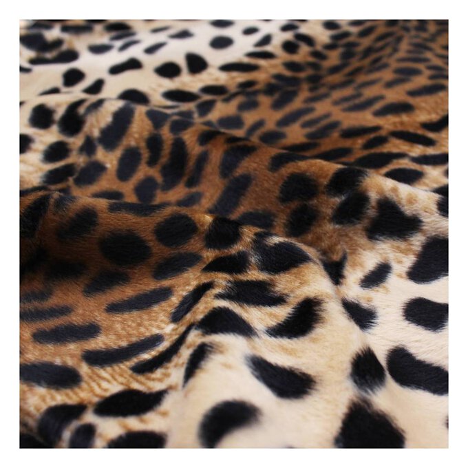 Leopard Poly Valboa Fur Fabric Pack 152cm x 2m | Hobbycraft