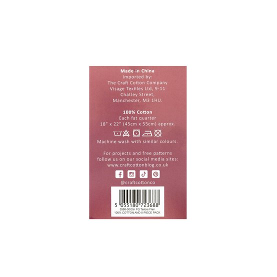 Tailor’s Flair Cotton Fat Quarters 5 Pack image number 9