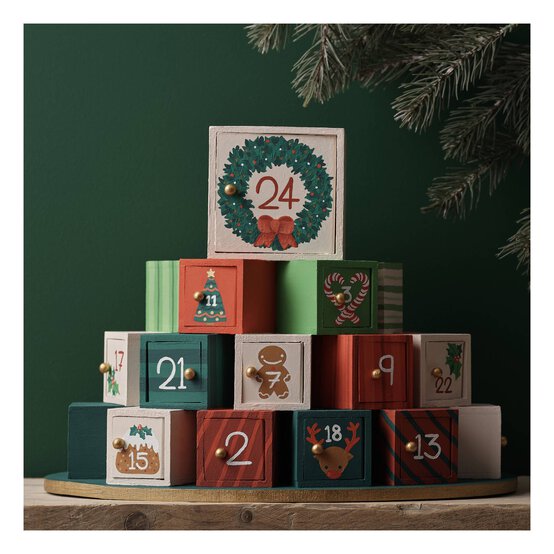 Wooden Advent Gift Tower 36cm image number 2