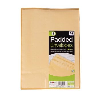 Brown Padded Envelopes 18cm x 26.5cm 3 Pack 