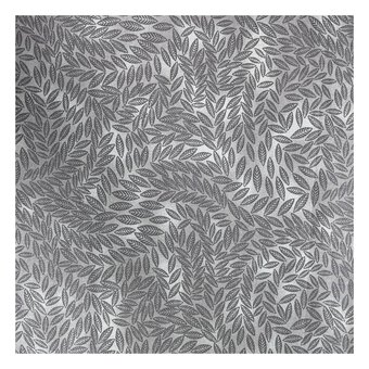 Silver Cotton Textured Leaf Blender Fabric by the Metre