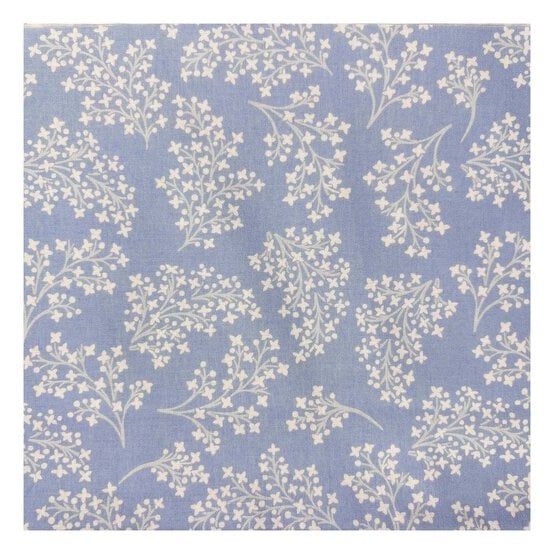 V&A Pressed in Time Blue Sprig Cotton Fabric by the Metre image number 2
