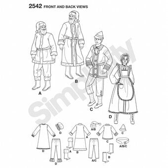 Simplicity Santa and Elf Outfit Sewing Pattern 2542 (XS-M) image number 3