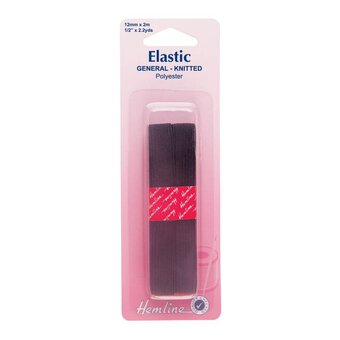 Hemline Black Elastic 12mm x 2m