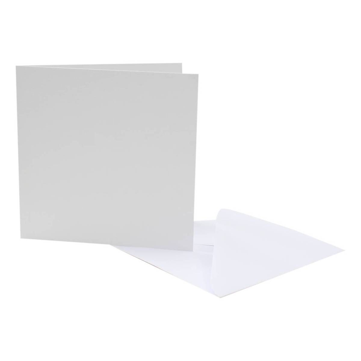 50 x White 3 x 3 Inch Square Card Blanks and Envelopes 
