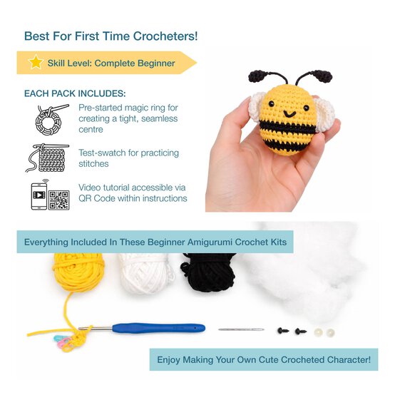 Trimits Beginner&rsquo;s Amigurumi Crochet Bee Kit image number 5
