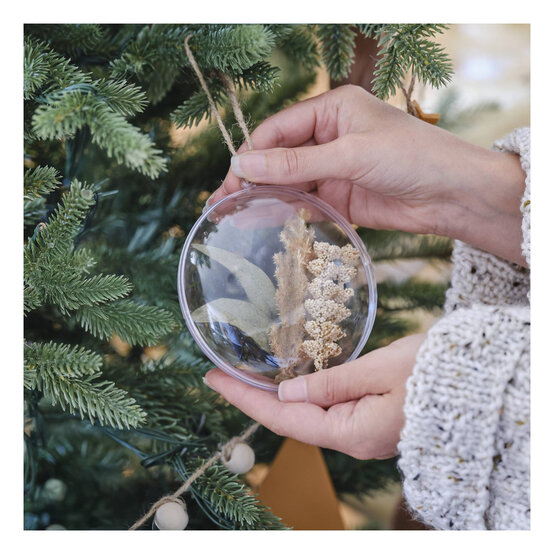 Flat Oval Fillable Plastic Bauble 11cm image number 2