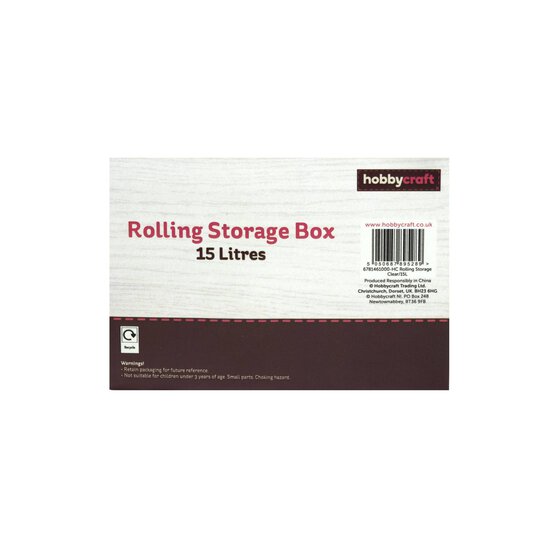 Clear Rolling Storage Box 15 Litres image number 6