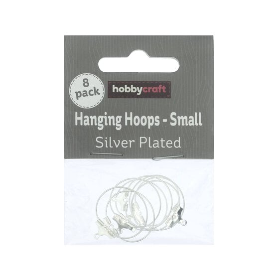 Silver Plated Hanging Hoops 15mm 8 Pack image number 1
