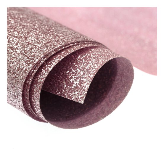 Pink Glitter Iron-On Vinyl 12 x 24 Inches image number 3