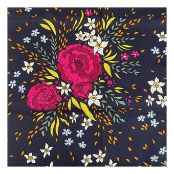 Midnight Meadows Flower Patch Cotton Fabric by the Metre