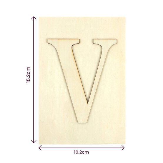 Wooden Letter V Plaque 10cm x 15cm image number 4