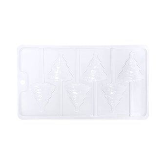 Christmas Tree Lolly Chocolate Mould 6 Wells