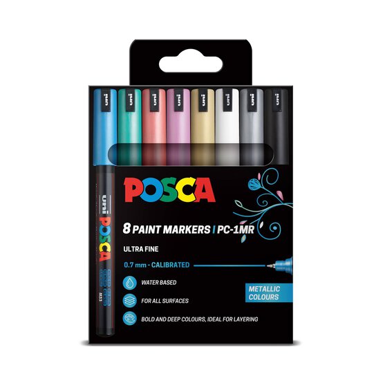 Uni-ball Posca Metallic PC-1MR Marker Pens 8 Pack image number 1