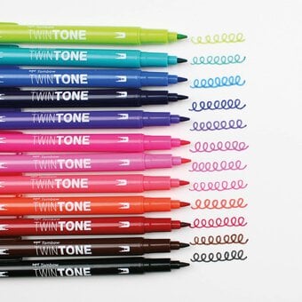 Tombow Bright Twin Tone Dual Tip Markers 12 Pack image number 3