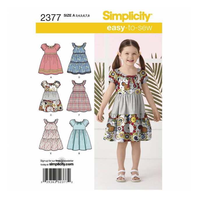 Simplicity Kids’ Dress Sewing Pattern 2377 (3-8) image number 1