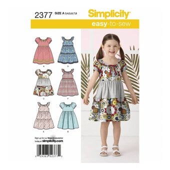 Simplicity Kids’ Dress Sewing Pattern 2377 (3-8)