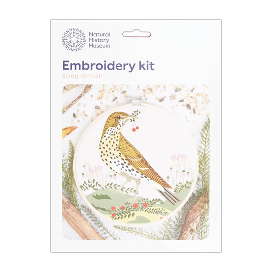 Natural History Museum Song Thrush Embroidery Kit 8 Inches image number 1