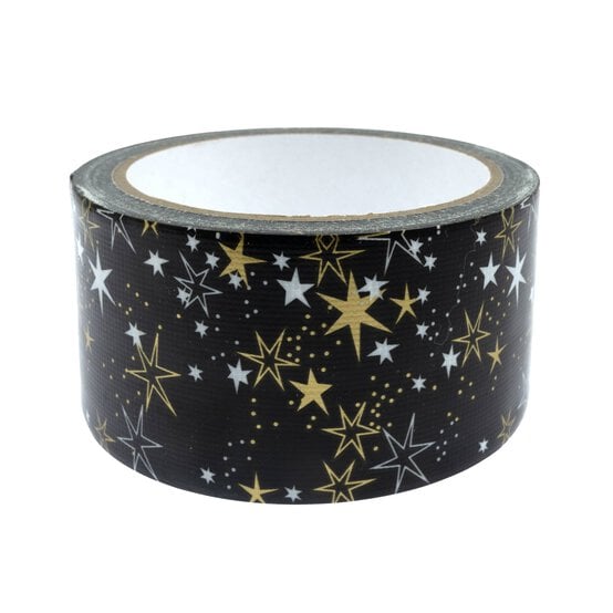 Gold and  White Star Duct Tape 48mm x 10m image number 3