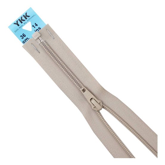 YKK Dark Beige Nylon Open End Zip 36cm image number 1