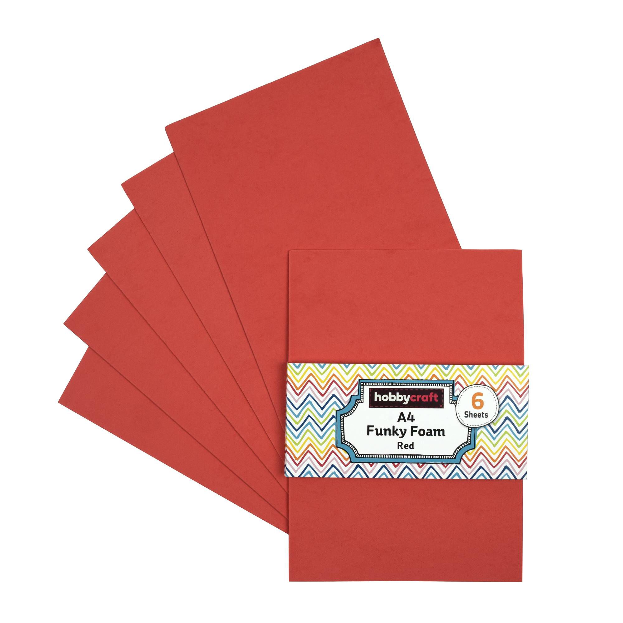 Red EVA Foam Sheets A4 6 Pack Hobbycraft