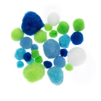 Ocean Pipe Cleaners and Poms Craft Pack 80 Pieces image number 2