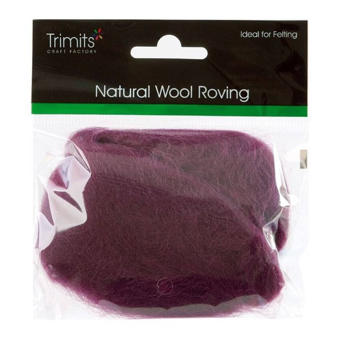 Trimits Mauve Natural Wool Roving 10g image number 1